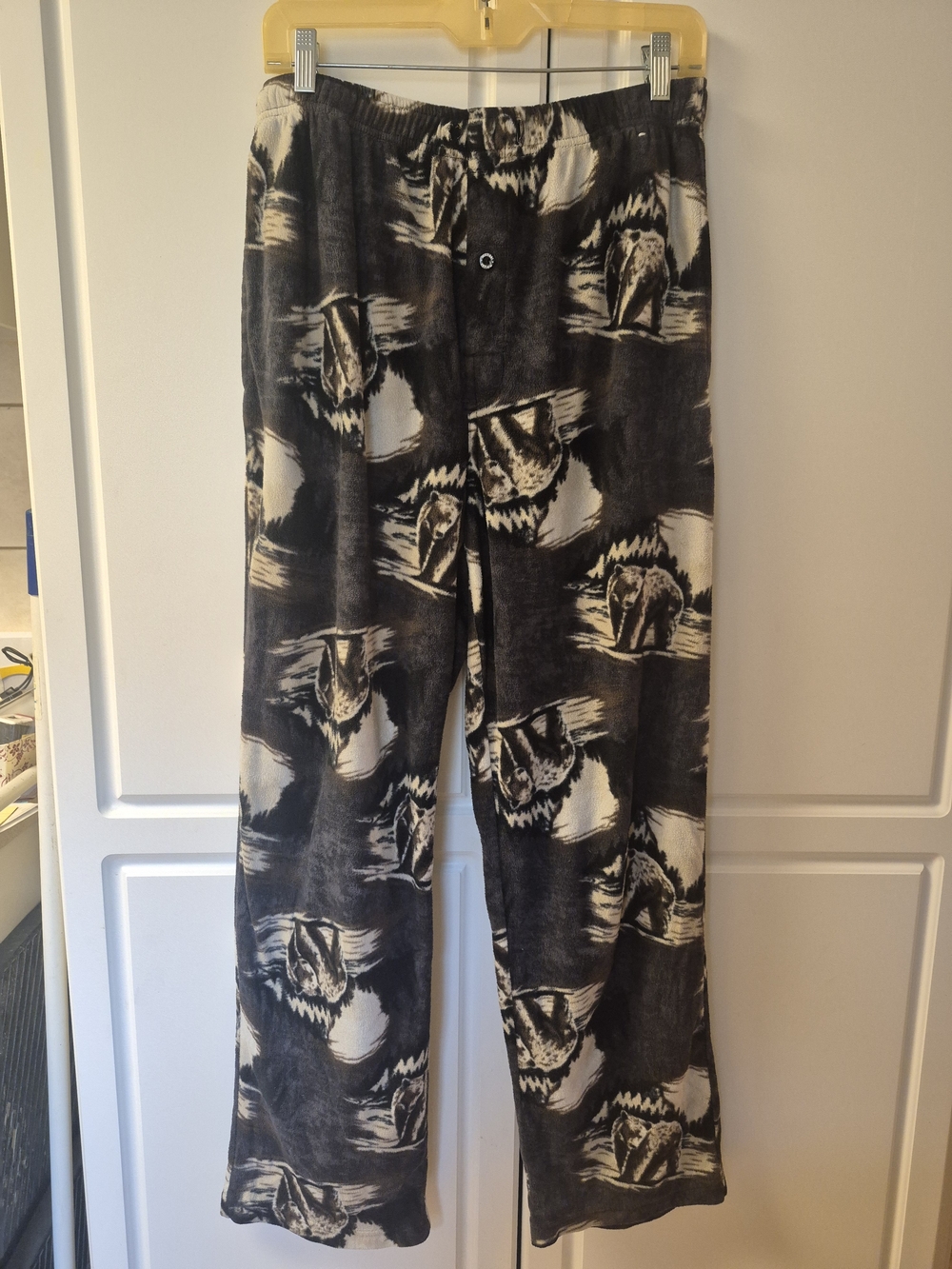 Men's Black & White Graphic Fleece Joggers